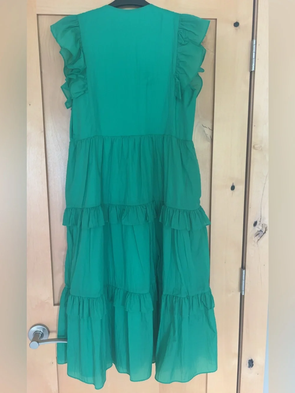 Amanda Uprichard Emerald Green Ruffle Tiered Kids Dress